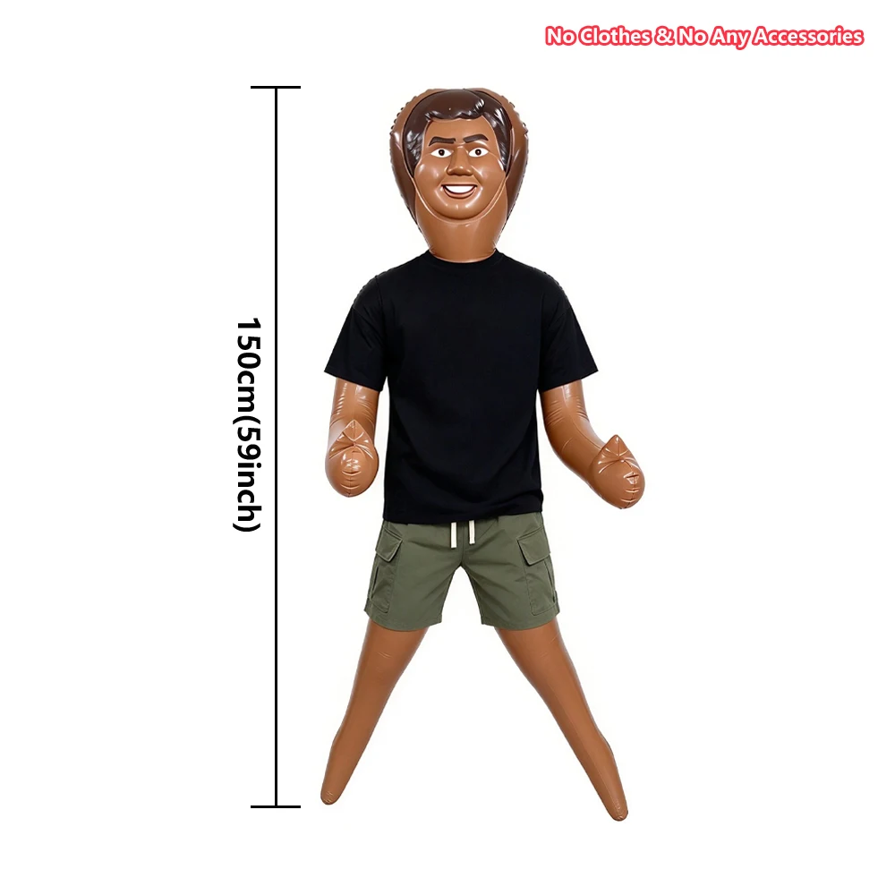 150cm Inflatable Doll for Bachelorette Party Decoration Prop Christmas Gift Blow up Doll Black Man Party Display Figure