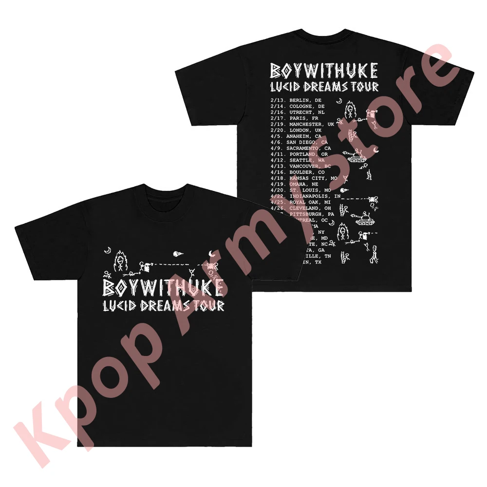 BoyWithUke Lucid Dreams Tour Merch T-shirts New Logo Tee Summer Unisex Fashion Casual Short Sleeve