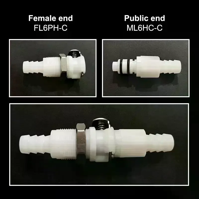 Disconnect Fitting Coupling Hose Joint Quick Shut-Off Male Female Hose Barb Valved 1/4 5/16 3/8 Tube Connector Quick Coupler