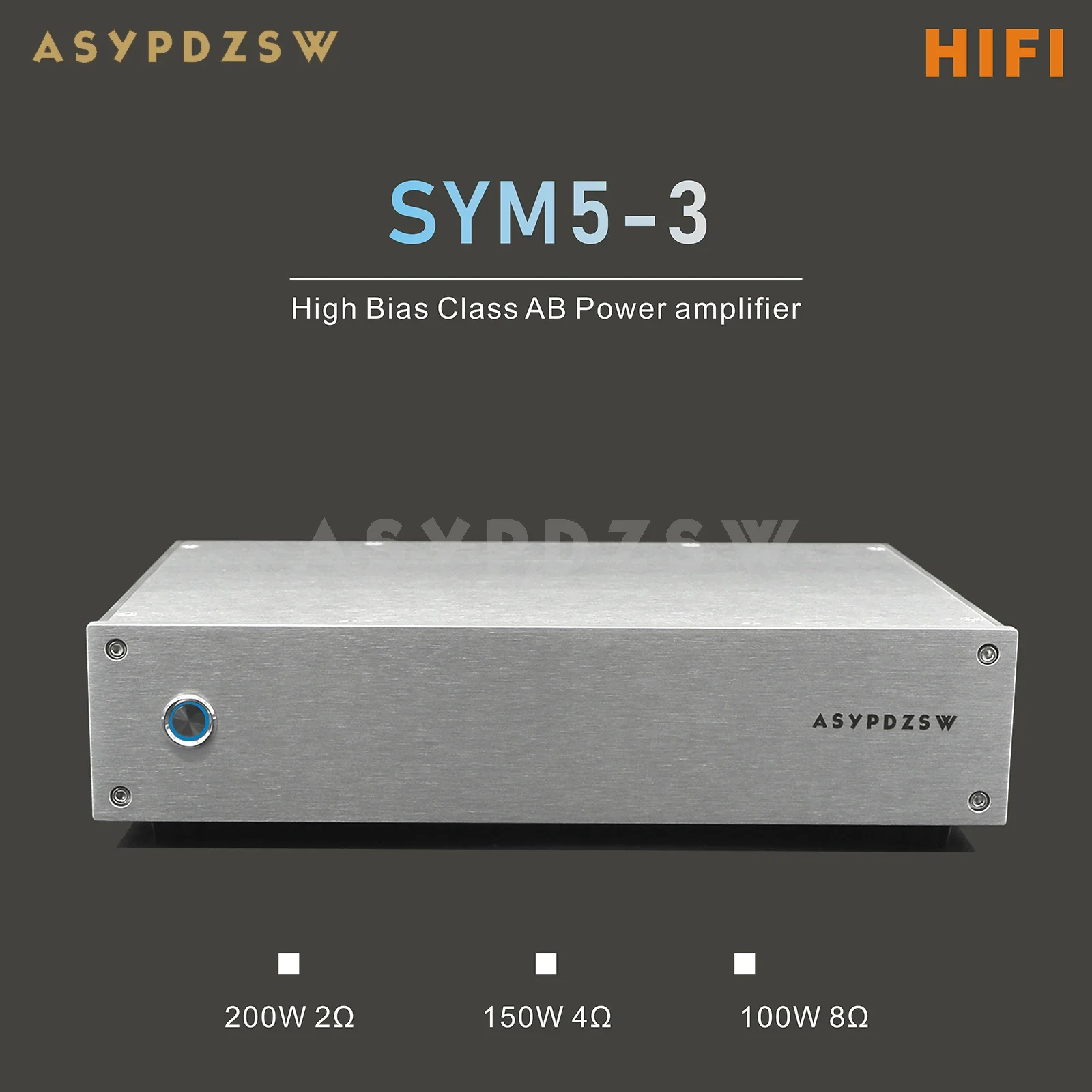 

ASYPDZSW HIFI SYM5-3 High Bias Class AB Power amplifier Base on Symasym5-3 Amplifier 100W 8ohm