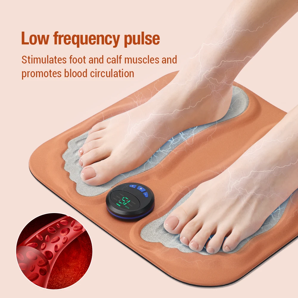 Electric EMS Foot Massager Pad Relief Pain Relax Feet Acupoints Massage Mat Shock Muscle Stimulation Improve Blood Circulation