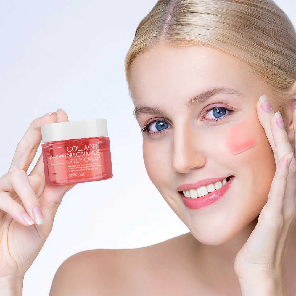 كريم جيلي الكولاجين للوجه يقلص المسام إصلاح حاجز الجلد ترطيب اشراق هلام جوهر النياسيناميد كريم وجه
