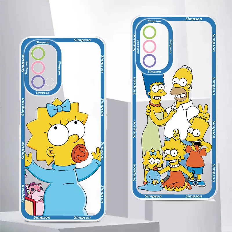 Disney Simpsons Family Girl Transparent Phone Case For Oppo A98 A78 A94 A76 A74 A73 A54 A53 2020 Reno 8 7 6 5 5G Angel Eyes