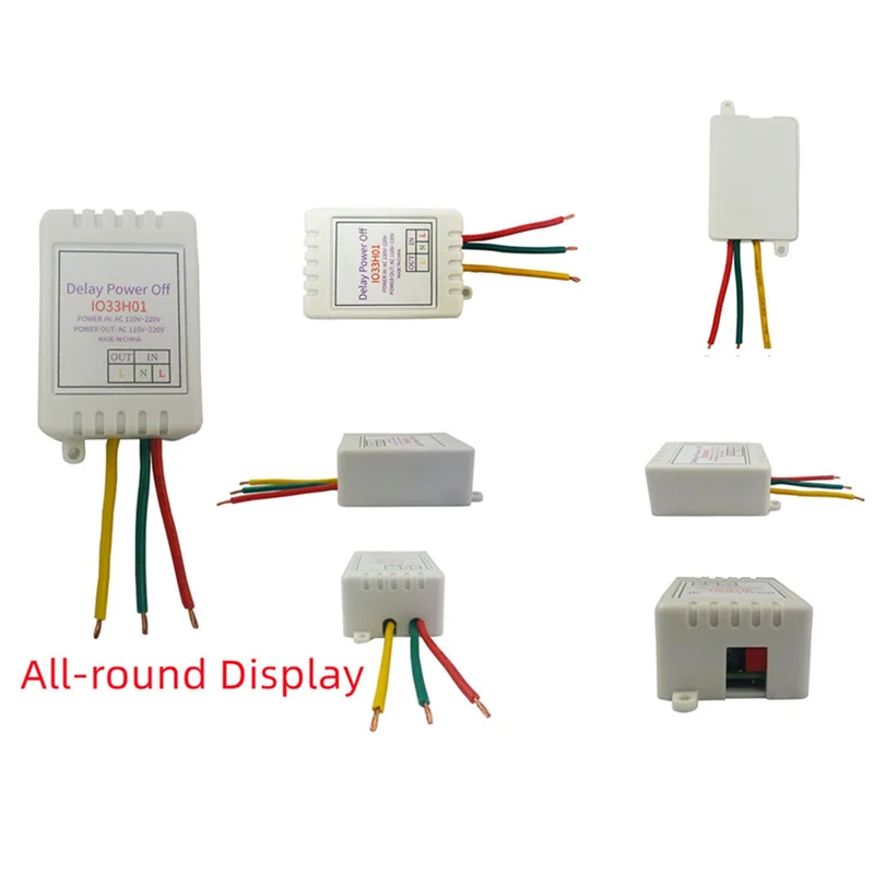 4X 1-480Min Timer Regolatore di ritardo di disconnessione regolabile AC110V 220V Ritardo di accensione OFF Interruttore relè Uscita tensione 7A B