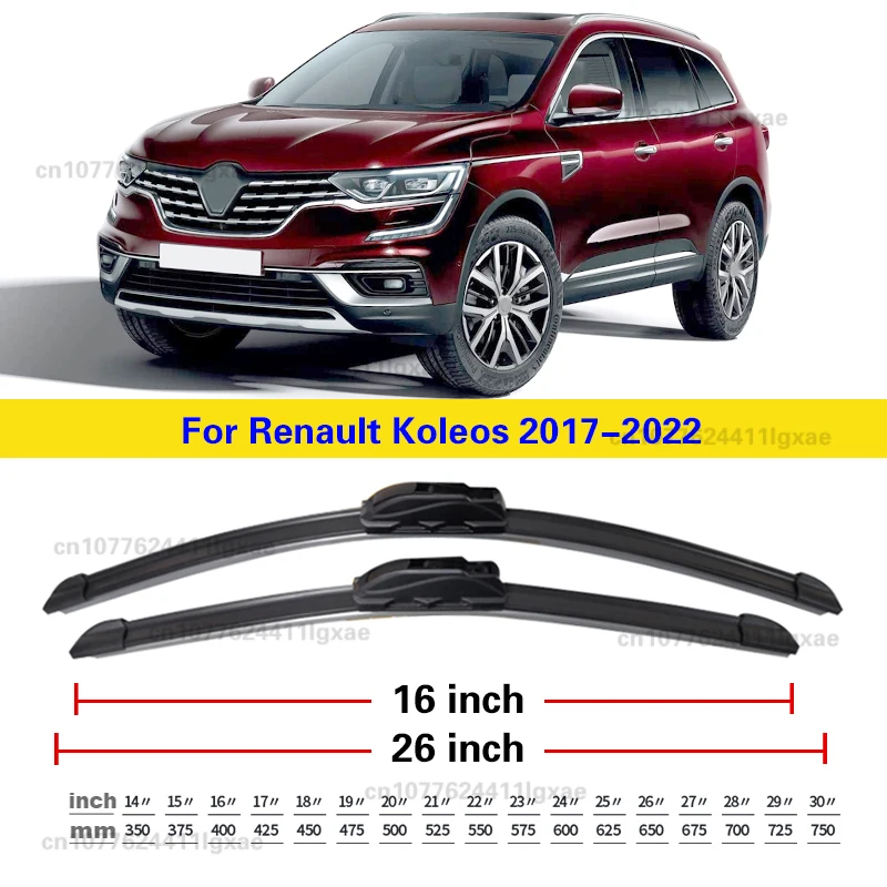 Car Front Wiper Blades For Renault Koleos 2017 2018 2019 2020 2021 2022 Windshield Windscreen Brushes Accessories Brushes Washer