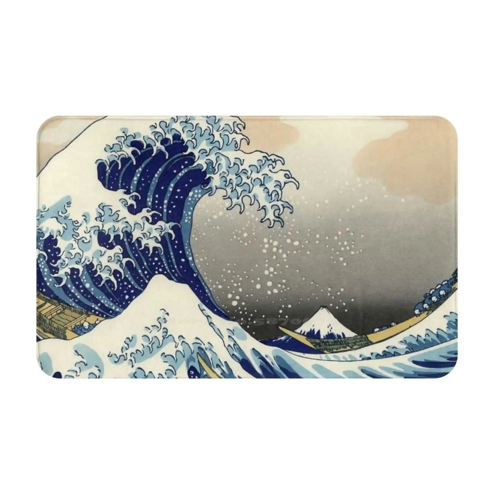 The Great Wave Soft Cushion Car Home Carpet Door Mat Japanese Ocean Wave Home Décor Coffee Tablet Cases Phone Wallets Slaps