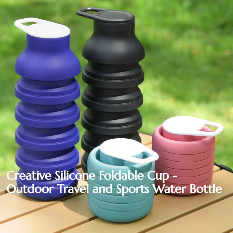 

Creative Silicone Folding Outdoor Travel Silicone Sports Water Bottle Portable for Camping Hiking and Carrying Around