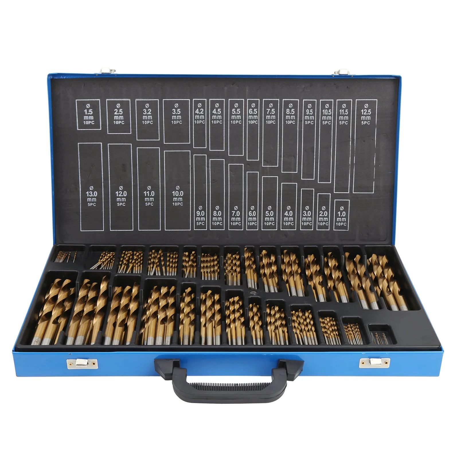 

Набор из 230 метрических сверл с коробкой для хранения, из быстрорежущей стали, для сверления железа, алюминия, дерева, пластика.