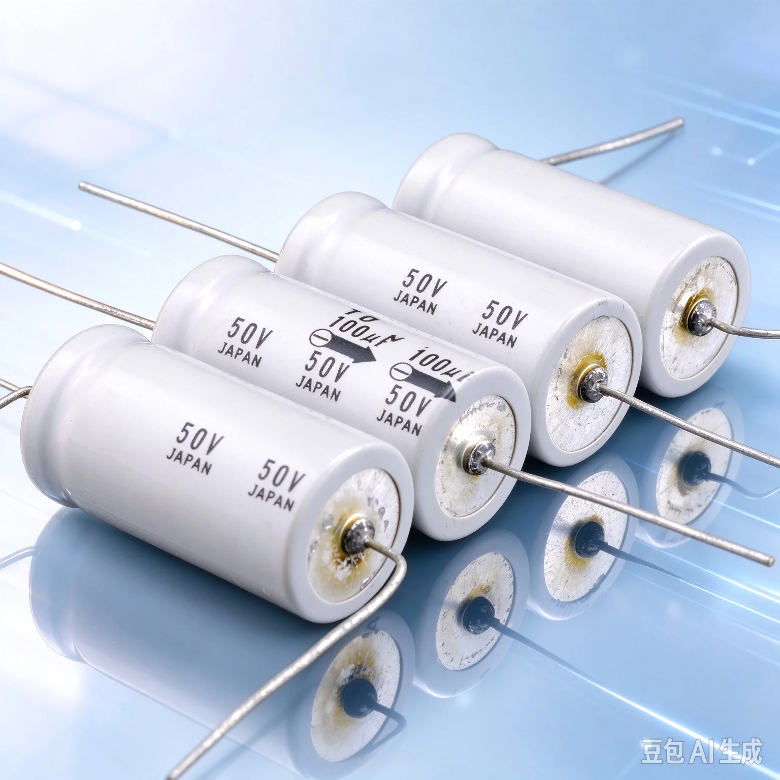 4pcs  Vintage for TOSIN 50V 100uF Axial Fever Capacitor, Master Tape Reference Made in Japan