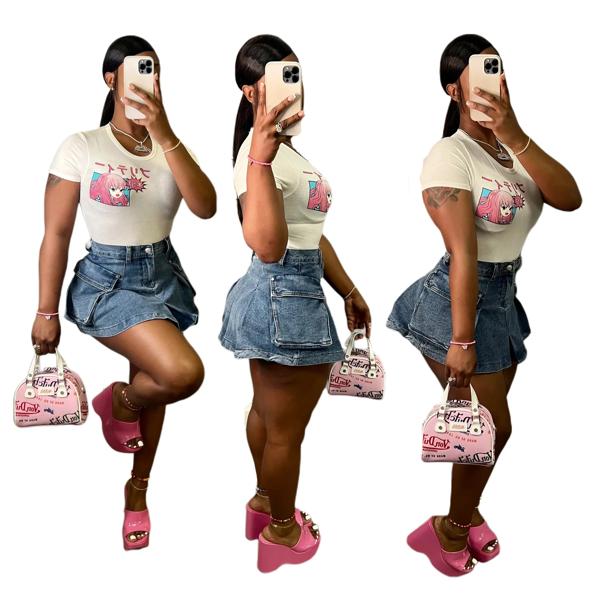 

Sexy Slim Fit Denim Dr Butt Skirt Club Skirt f Skirt Summer 2023 A-Line Skirt Riding Other Waist Design Other Material