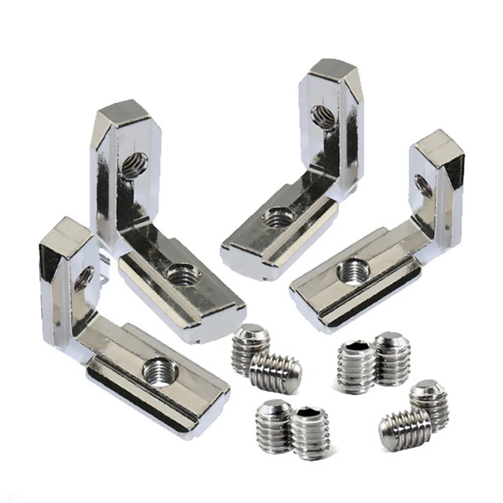 10/20Pcs 2020 3030 4040 4545 Series Inside Hidden Bracket L Shape Interior Corner Connector with Screws for Aluminum Profile