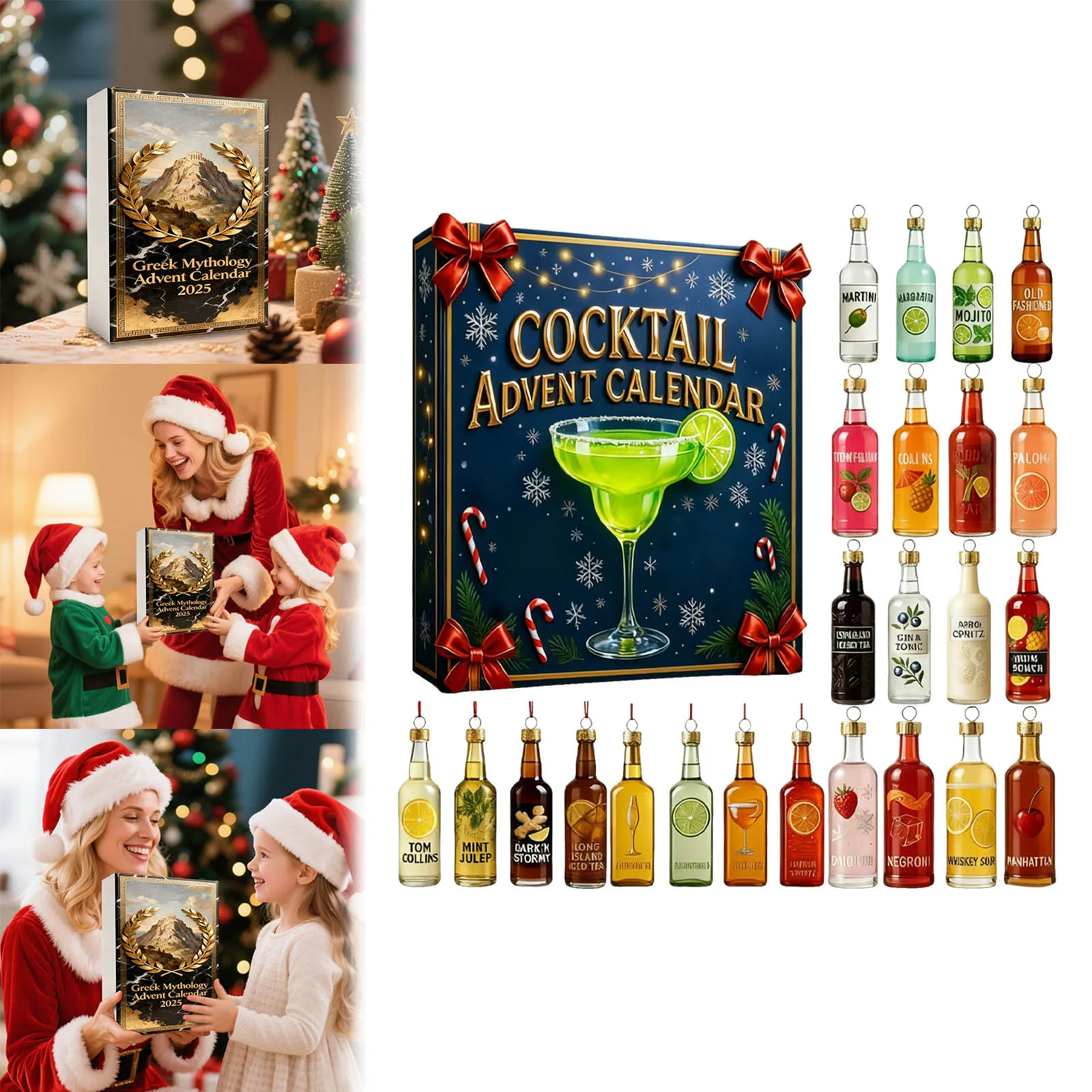 Nachtlicht-Timer 2025, Urlaubskalender mit 24 Acryl-Anhängern, geeignet für verschiedene Partyzubehör, Heizungs-Timer, 20 Ampere