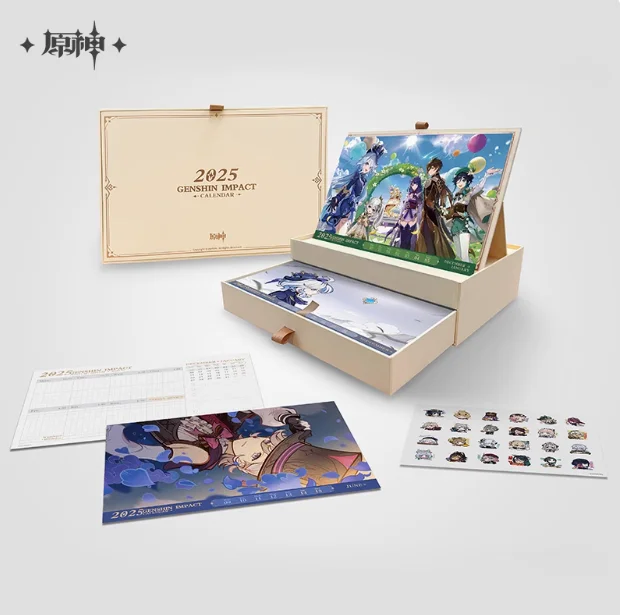 

Anime Genshin Impact Venti Zhongli Calendar 2025 Desk Table Desktop Standing Chinese Standmonthly Pad