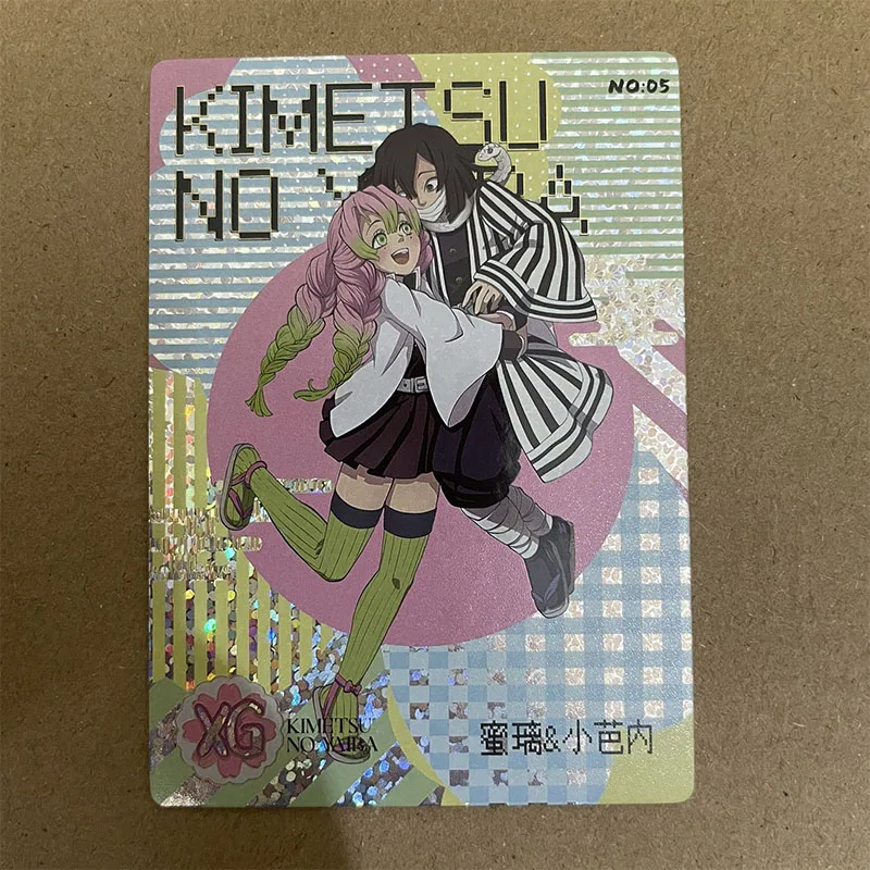 كامي أنيمي شيطان القاتل XG بطاقات Kanroji Mitsuri Kochou Shinobu Iguro Obanai جمع بطاقات هدايا عيد ميلاد لعب الأطفال