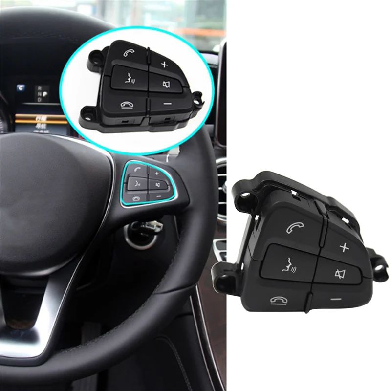 

Right Multifunction Steering Wheel Control Switch Buttons For Mercedes BENZ C GLC Class A0999050200 A0999050300 Black Parts