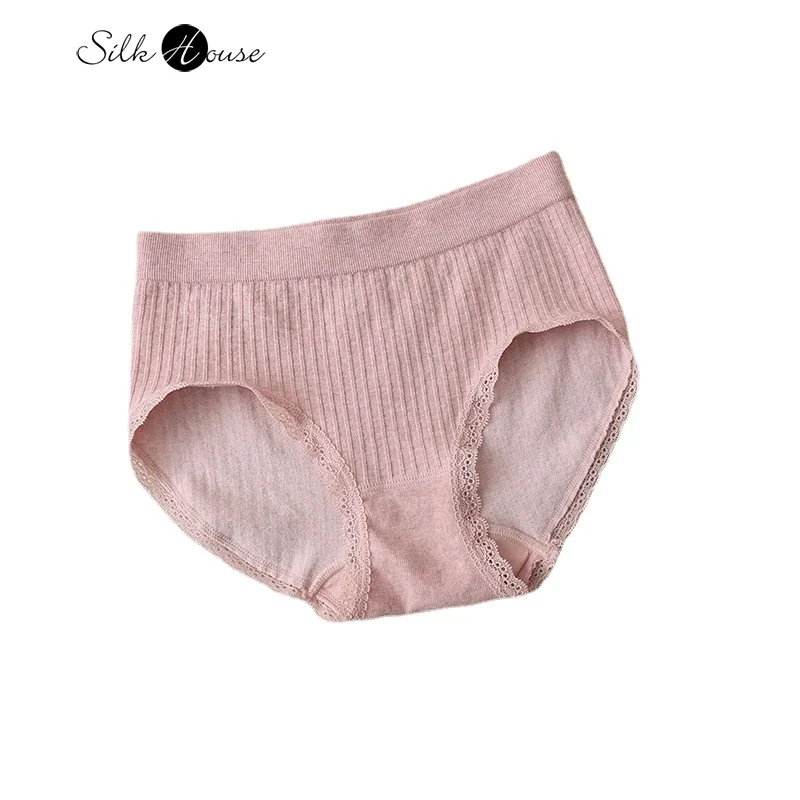 

2023 Autumn Women's Fashion Sexy New Natural Mulberry Silk Seamless Japanese Lace Comfortable Cotton Underwear