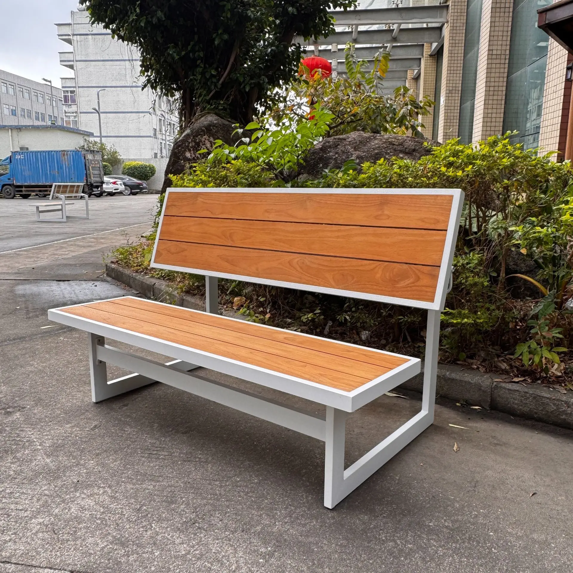 

DSA Scenic Area Park Chair Backrest Multifunctional Table and Chair Wooden Strip Long Outdoor Chair Bench