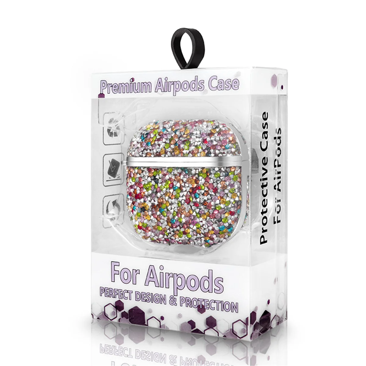 Cute Cover for AirPods 4th/3rd/2nd/1st Generation,Fashion Colorful Sparkling Diamond Design Earbuds Case for Airpods pro/pro 2