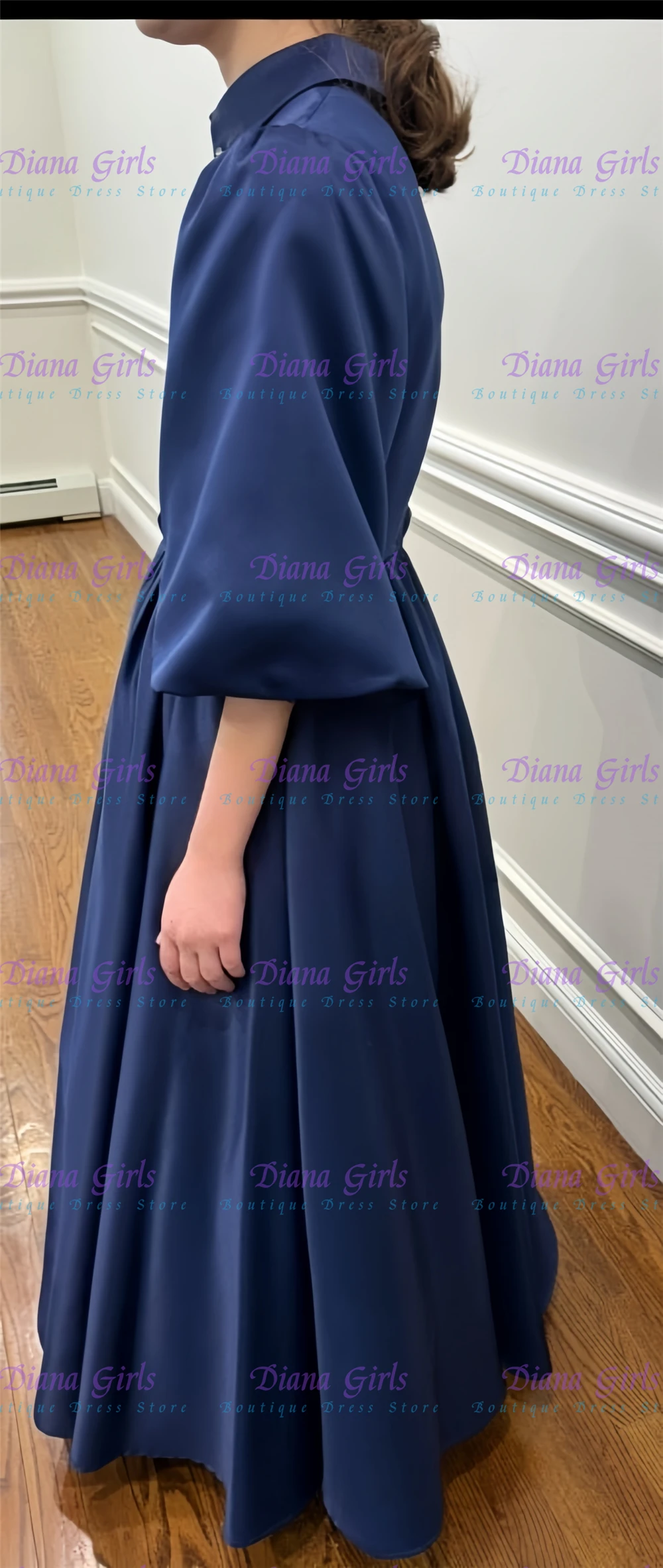 Quality Green Elegant Satin Fluffy Baptism Communion Flower Girl Dress Little Princess Kids Birthday Party Evening Ball Gowns