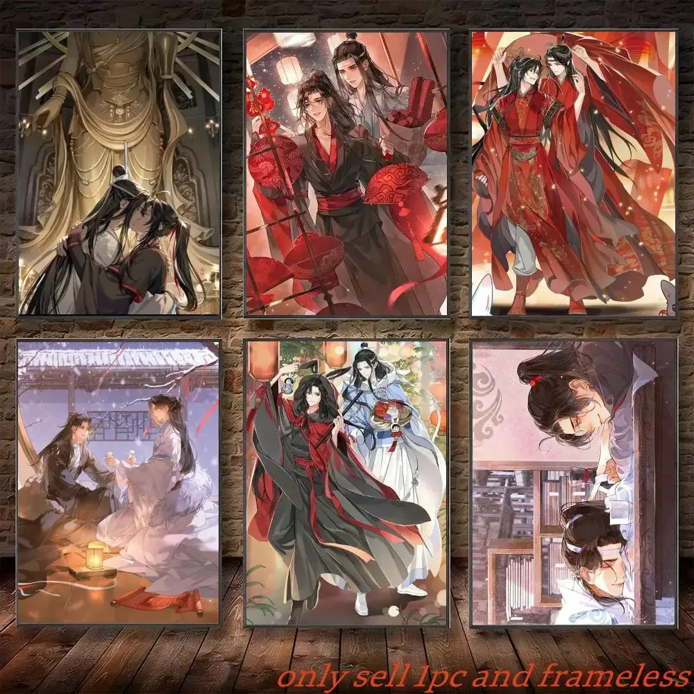 MT-Grandmaster Of Demonic Cultivation Anime Poster HD Self-Adhesive Removable Wall Art for Bedroom Cafe Gym Home Decor Gift