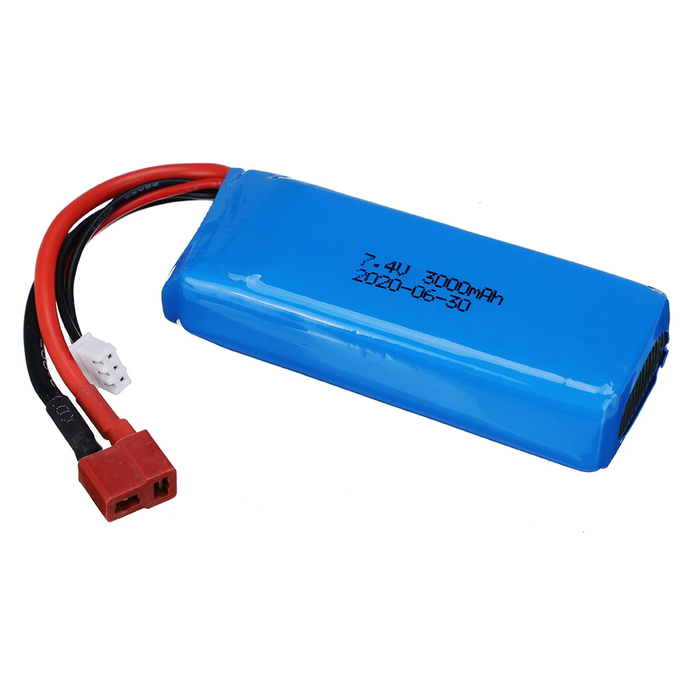 Bateria Lipo de 7,4 V para Wltoys 144001   12428 12423 104001 124019 124018   Peças sobressalentes da bateria do carro RC 2S 7.4V 3000mah para barcos rc