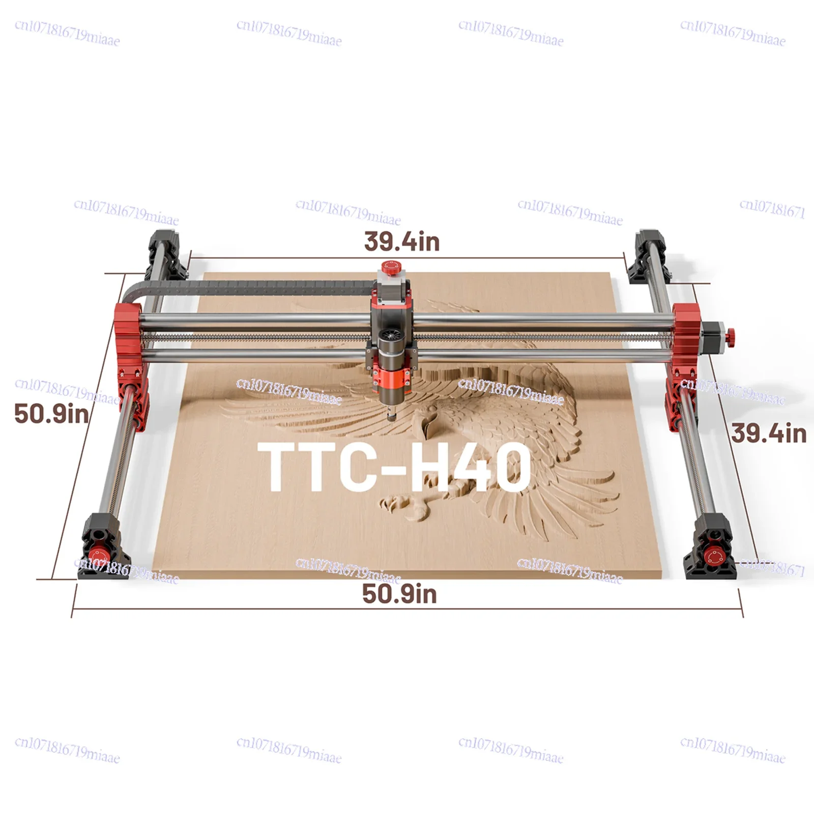 2025 TTC-H40 4 Axis Large 1m * 1m Work 800 Watts Spindle Numerical Control Router Antique Carved Wood Furniture Bedside Table