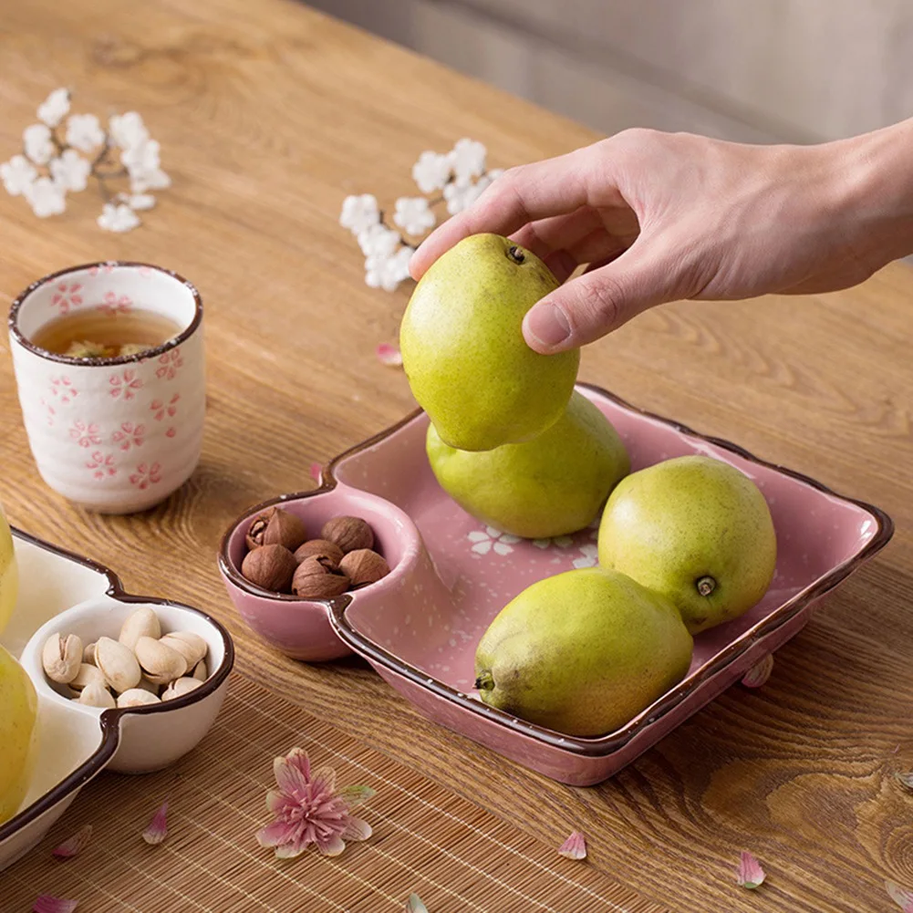 Fine Workmanship Dumpling Dish With Vinegar Dish, Partitioned Dish, Creative Japanese Tableware, Household Dumpling Dish Tray B