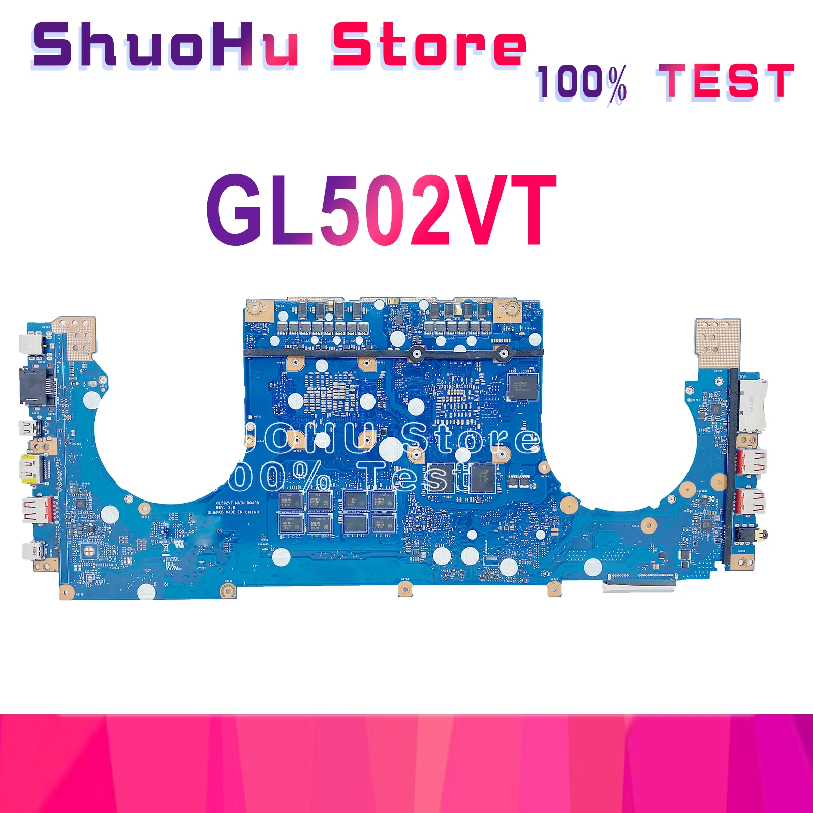 GL502VT Laptop Motherboard For ASUS ROG Strix S5VT GL502VT G502VT GL502 Orainal Mainboard 8G-RAM I7-6700HQ GTX970M-3G 100% Test