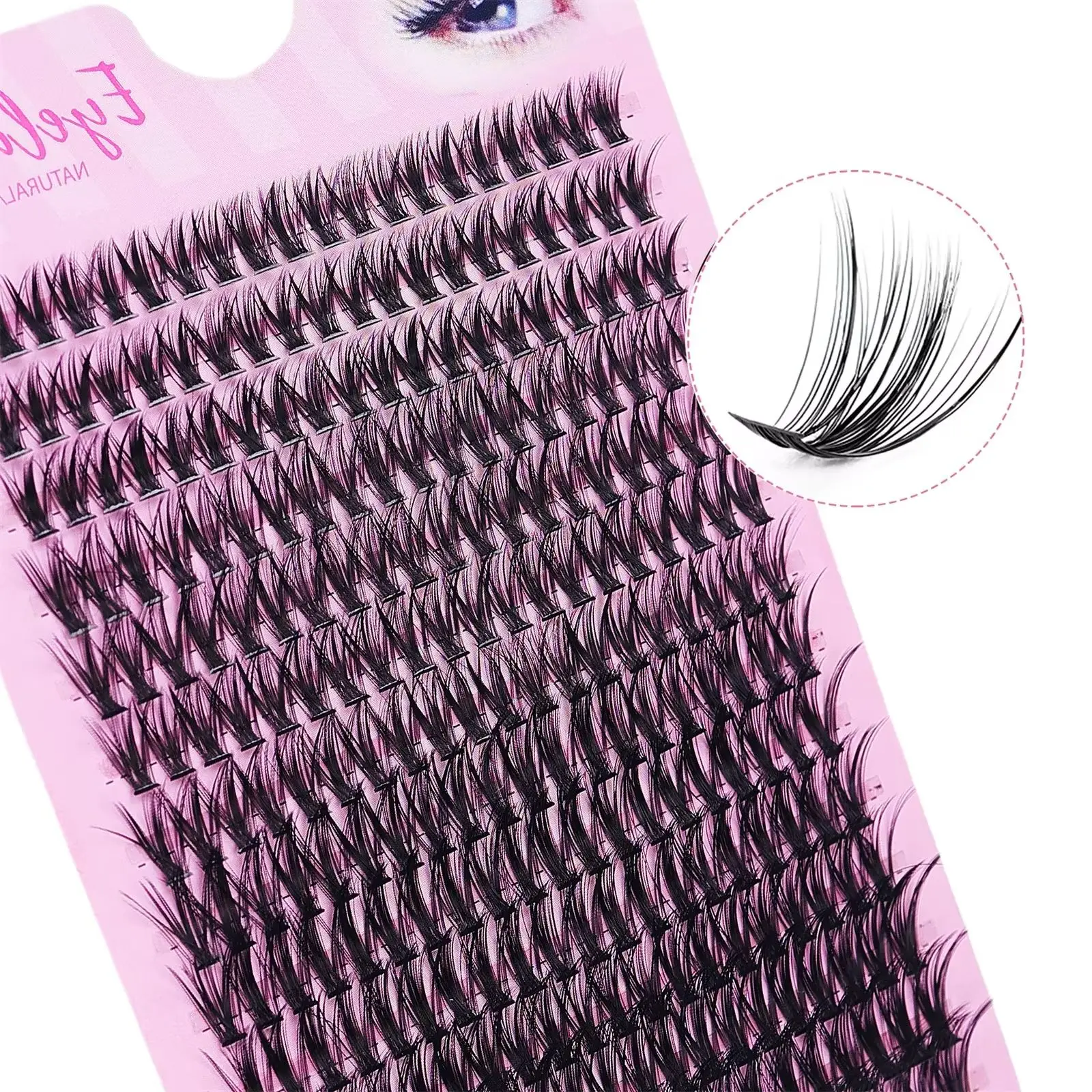 Natural Thick 40D Fake Eyelash 3D Strip Individual Lashes 14 Rows 280 Clusters 8-16mm Mix Cluster Lashes Extension
