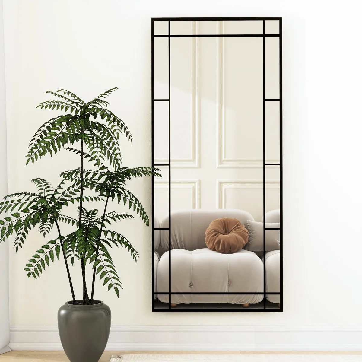 SHYFOY 71'' H Metal Rectangle Black Full Length Mirror