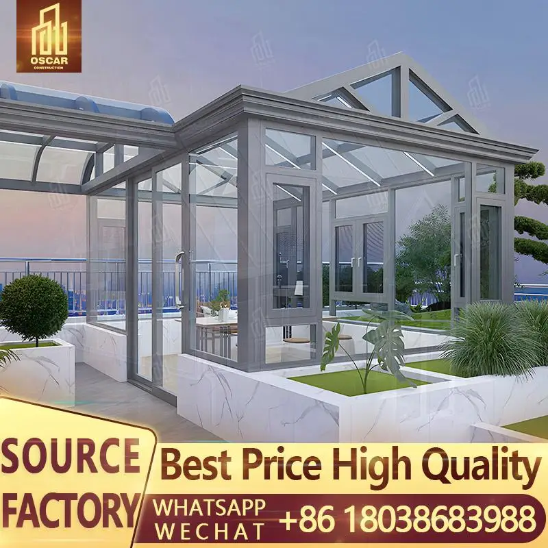 

Custom Size Winter Garden Aluminium Solarium Freestanding Sunroom for Outdoor Patio Backyard Deck