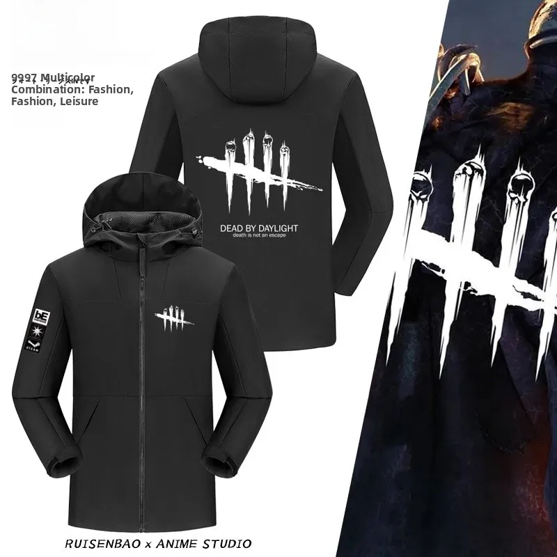 

Толстовка с капюшоном из полиэстера с геометрическим узором в стиле игры Dead by Daylight, с подкладкой, для дома и улицы