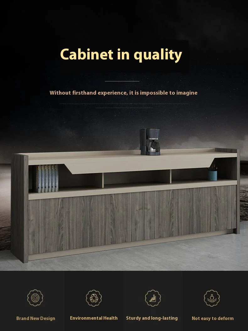 *Simple Modern Office Furniture Low Wooden Side Cabinet with Three or Four Doors for Tea & File Organization