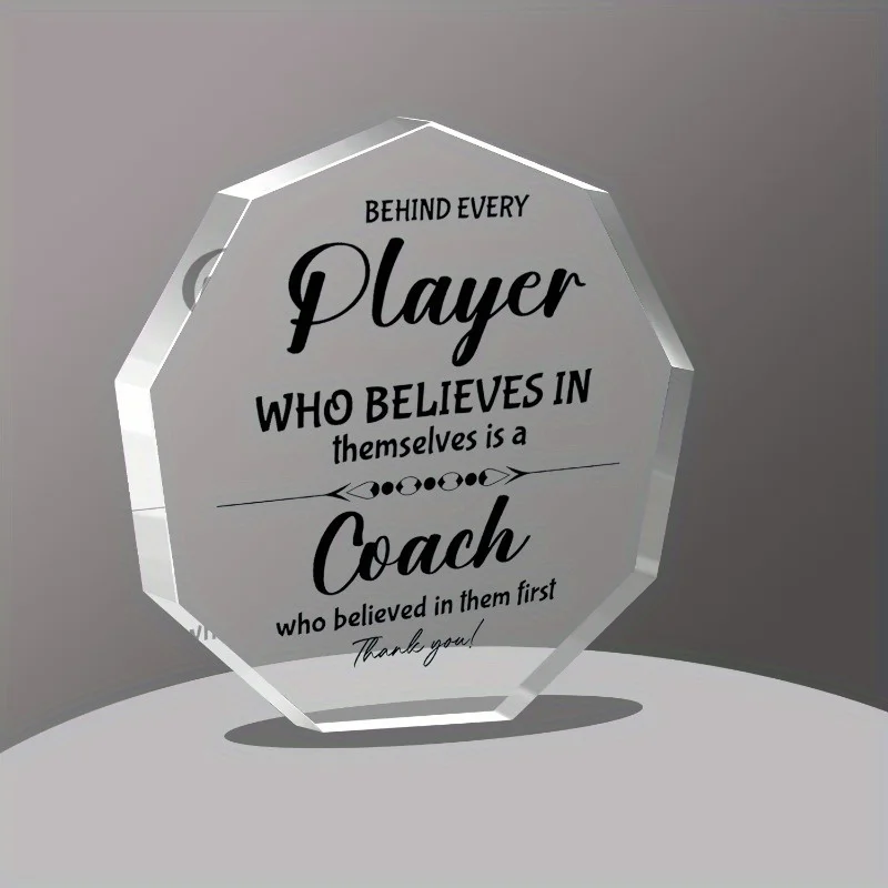 Coach’s Acrylic Table Decoration – Cute Thank You & Appreciation Gift, Perfect for Baseball/Basketball/Soccer/Hockey Coaches