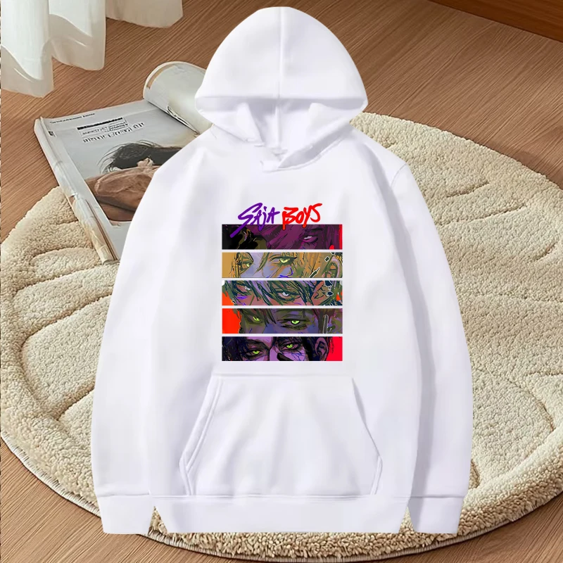 kpop demon hunters saja boys graphics hoodie men women vintage Anime Long sleeve Sweatshirt with print oversized  hoodie  unisex