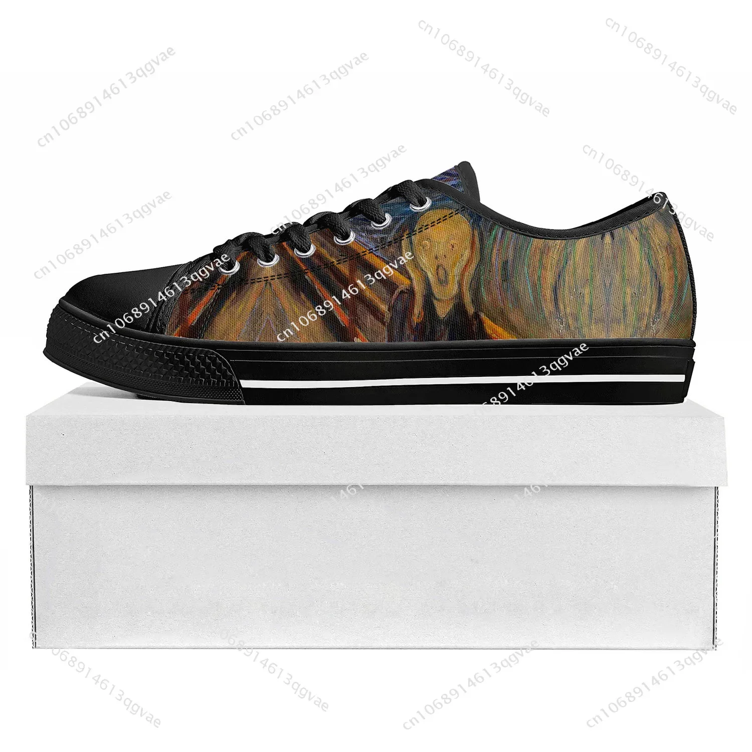 

Edvard Munch Oil Painting The Scream Low Top High Quality Sports Shoes Men Woman Teenagers Canvas Shoe Couple Custom Made Shoes