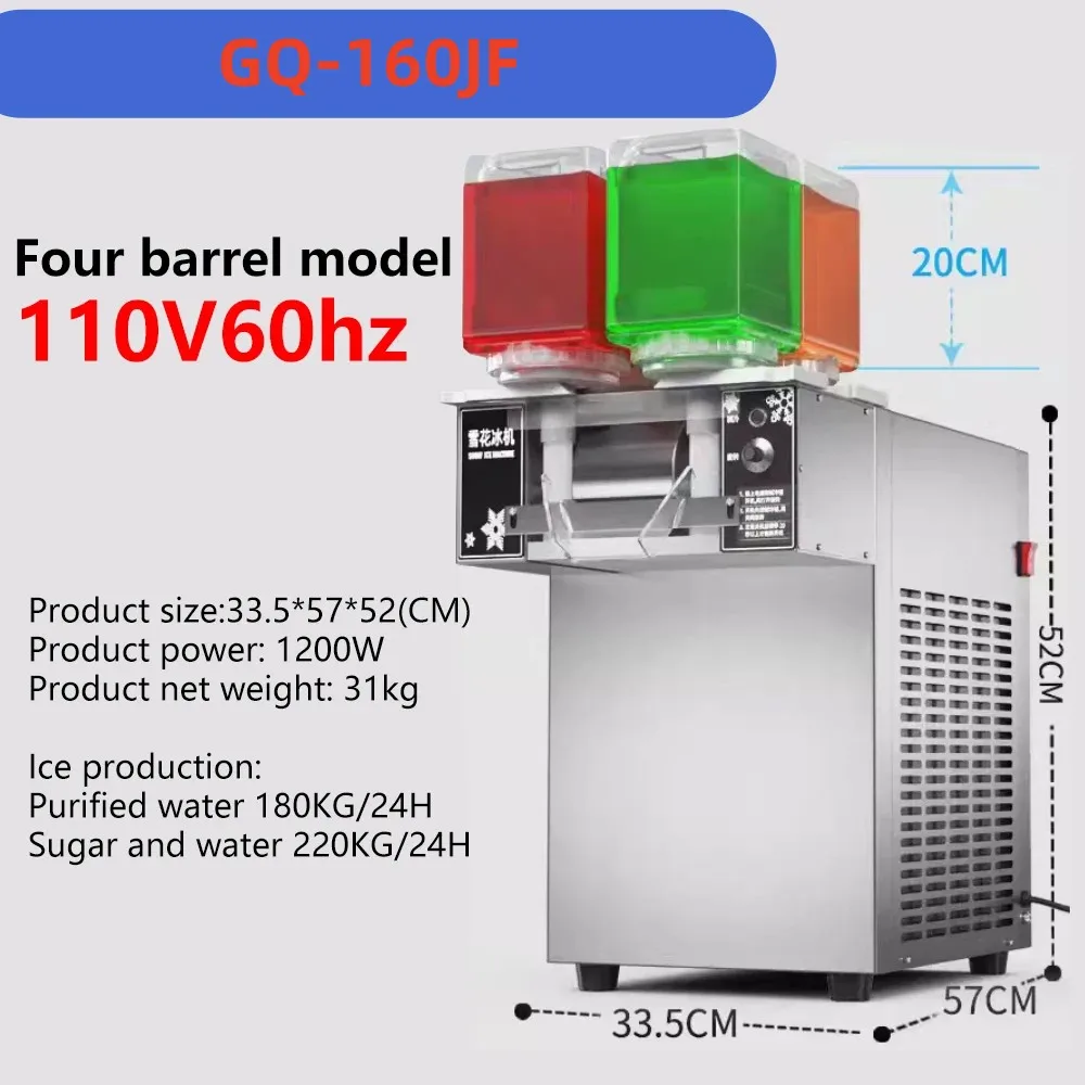 Commerciële Sneeuw Ijs Maker Scheermachine Europa Sneeuwvlok Ijsmachine Bingsu Machine Sneeuwvlok Ijs Scheermachine 180Kg/24H