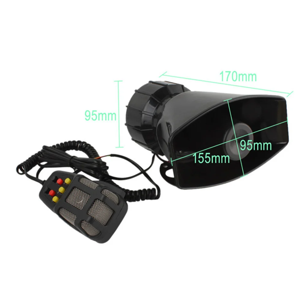 

100W 12V Electric Horn For Car Loud Warning Alarm 5 Sounds Square Opening Design Universal Fit Motorcycle Truck Boat Moped Suv