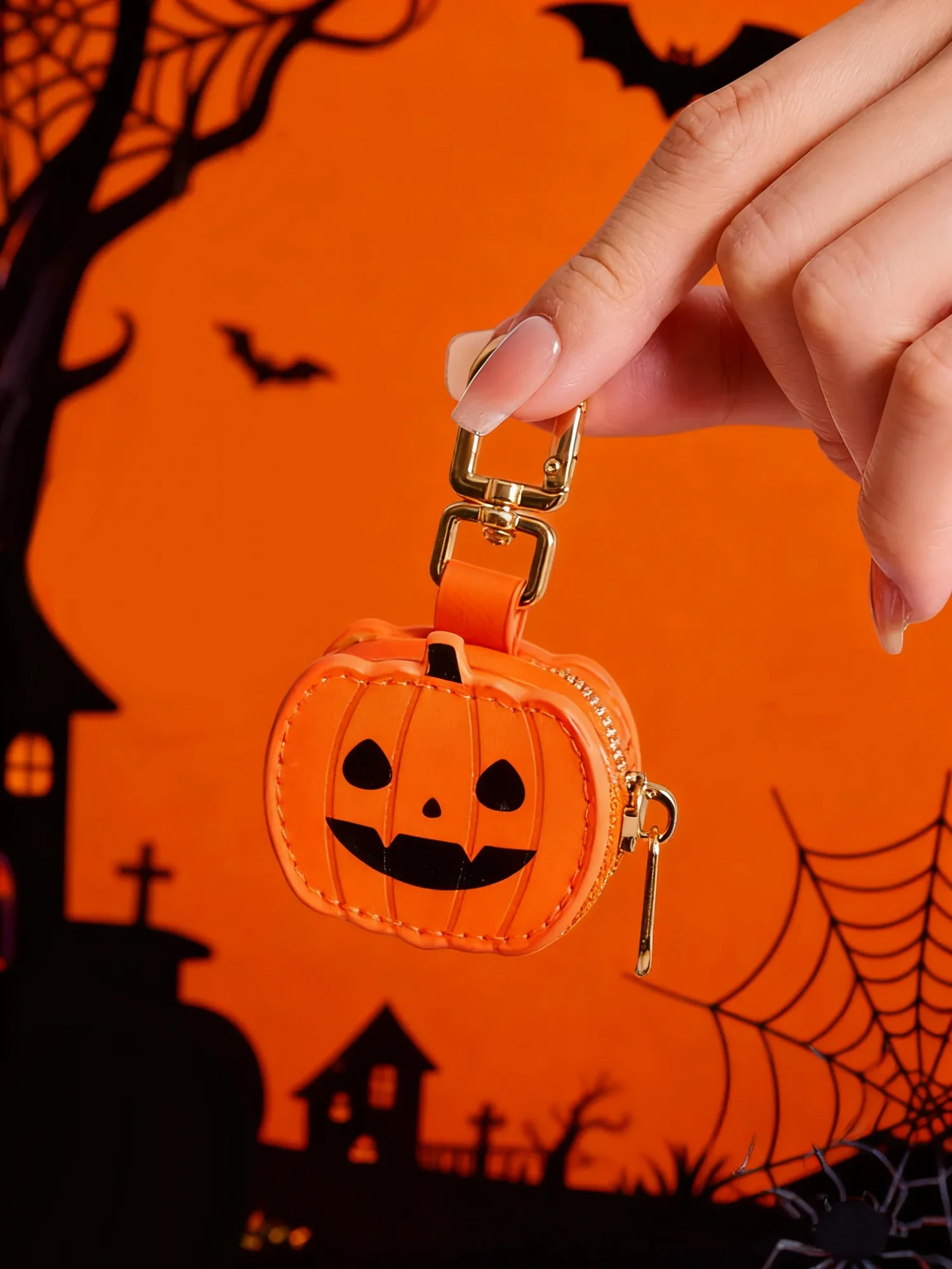 Halloween Coin Purse Fashion Personality Little Pumpkin Pendant Keychain Cute Mini Bag Accessories Send Girls Halloween Gifts
