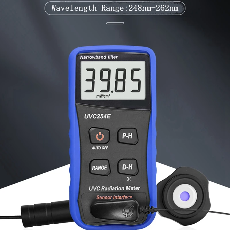 UVC Strahlung Licht Meter Schmalband Filter 248nm-262nm Kurze Welle Ultraviolett Strahlung Detektor Für Krankenhaus Lampe Sterilisator