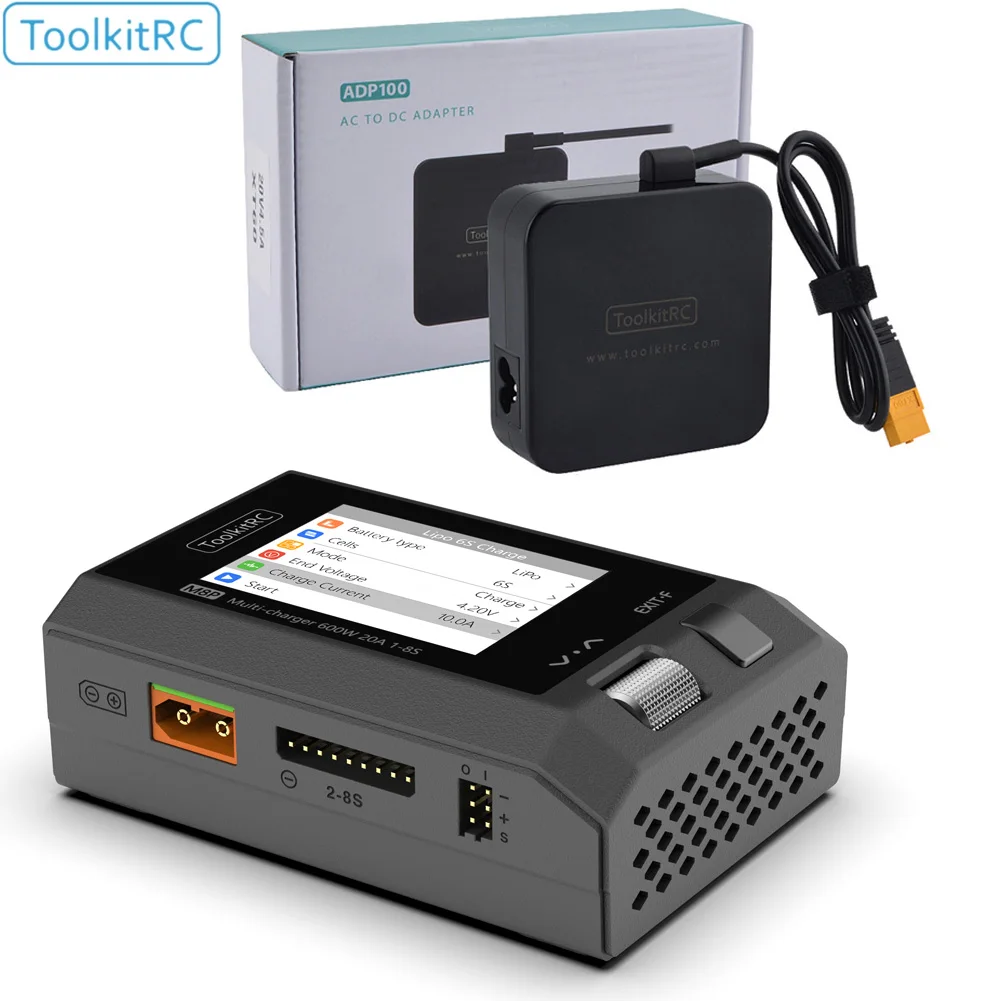 

ToolkitRC M8P 600W 20A LCD Multifunctional DC Balance Charger Discharger 1-8S Lipo Battery Checker ESC Tester Receiver(VS M8S)