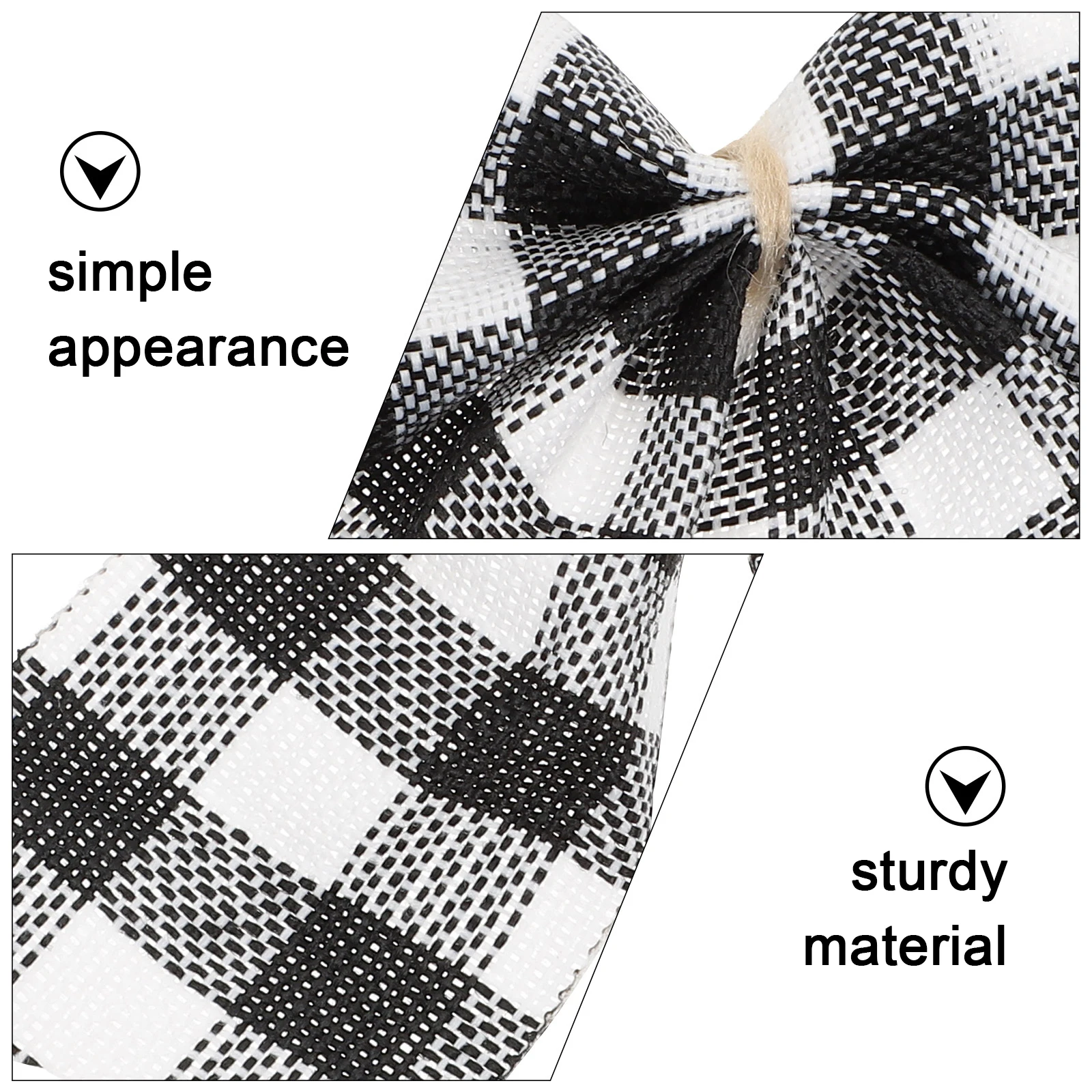 

12Pcs Christmas Tree Bows Black White Plaid Bowknot Decor Festive Hanging Ornament Xmas Party Decoration Reusable