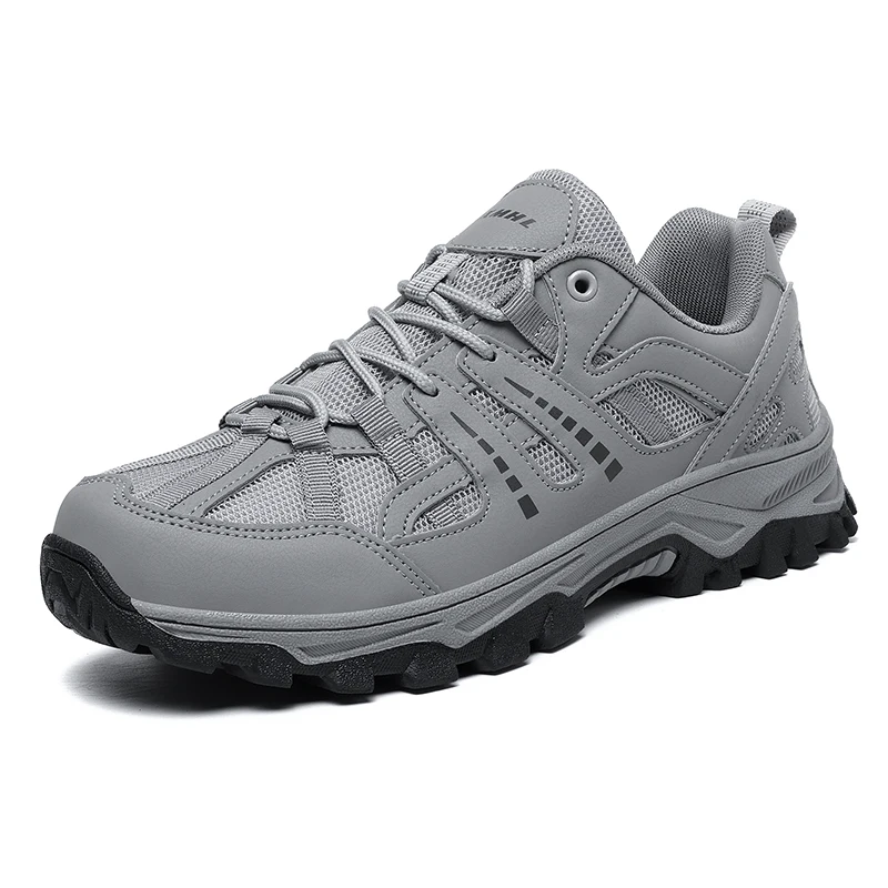 Men's hiking outdoor shoes, four season hiking shoes, hiking low cut lace up shoes, outdoor travel waterproof and anti slip spor