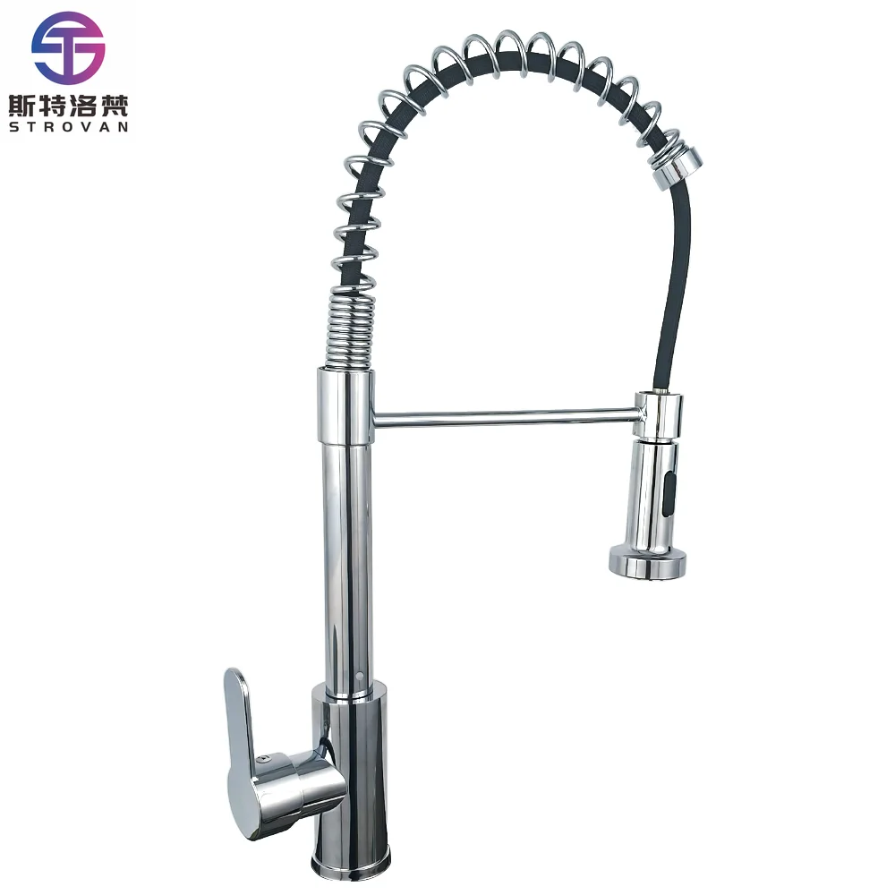 

Faucets Tap Single Hole Pull Out Chrome Spring Pvc Sink Faucet Kitchen Faucet Pull Out