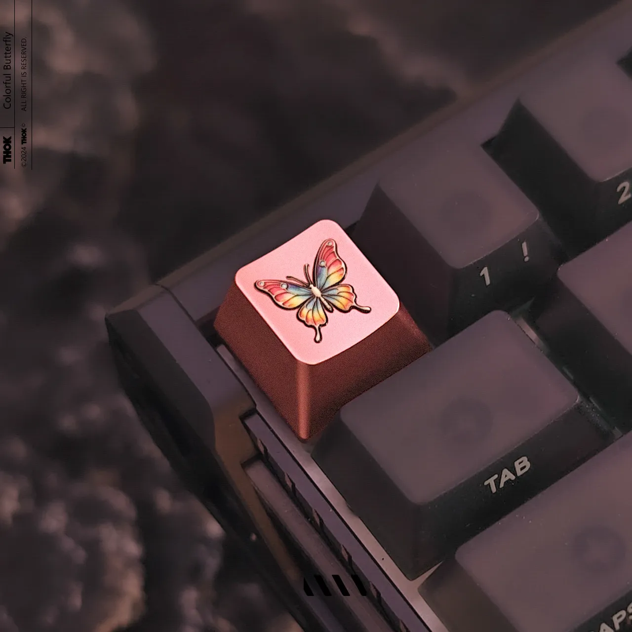 Colorful Butterfly Themed Metal Keycaps Set 3D Curved Relief Multiple‑Color Custom Key Caps for Mechanical Keyboard Accessories
