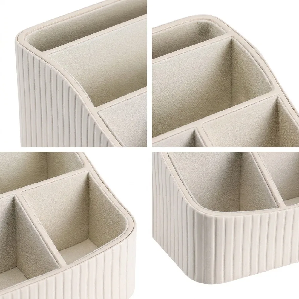 5-Compartment Desktop Storage Box Designed for TV Remote Control Holder and Mail Sorting on Desk or Nightstand