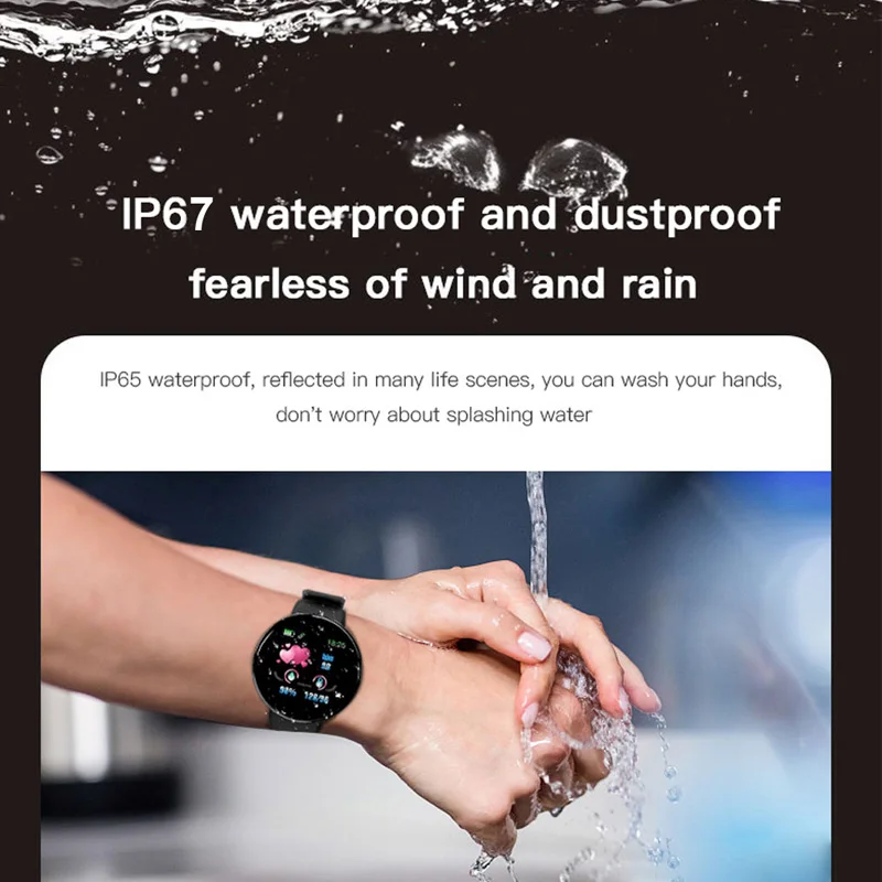 D18 Smart Watch Men Blood Pressure Waterproof Smartwatch Women Heart Rate Monitor Fitness Tracker Watch Sport For Android IOS