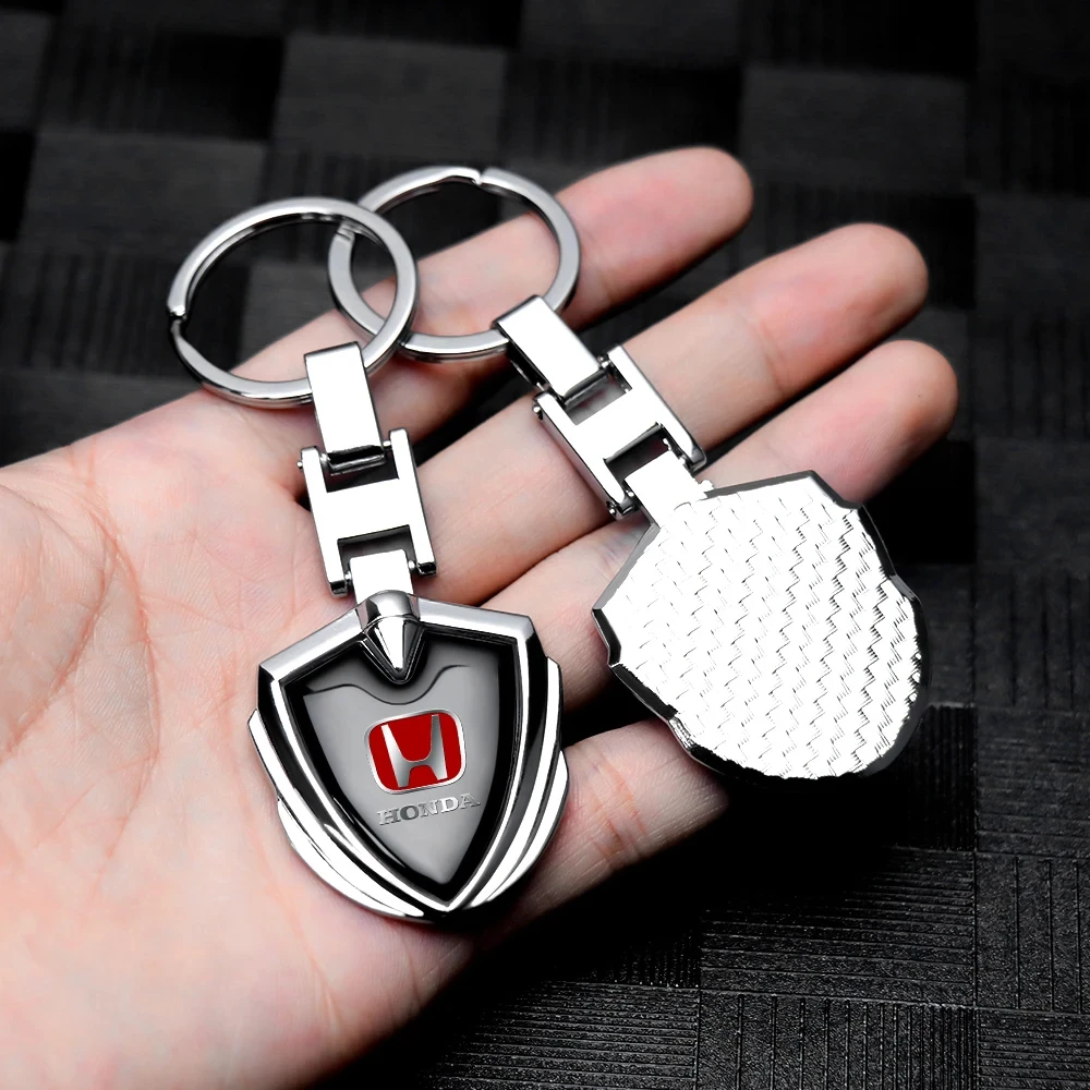 Durable 3D Metal Car Logo Key Ring, Sporty Keychain for Honda Odyssey Pilot CR-V HR-V Spirior view 3