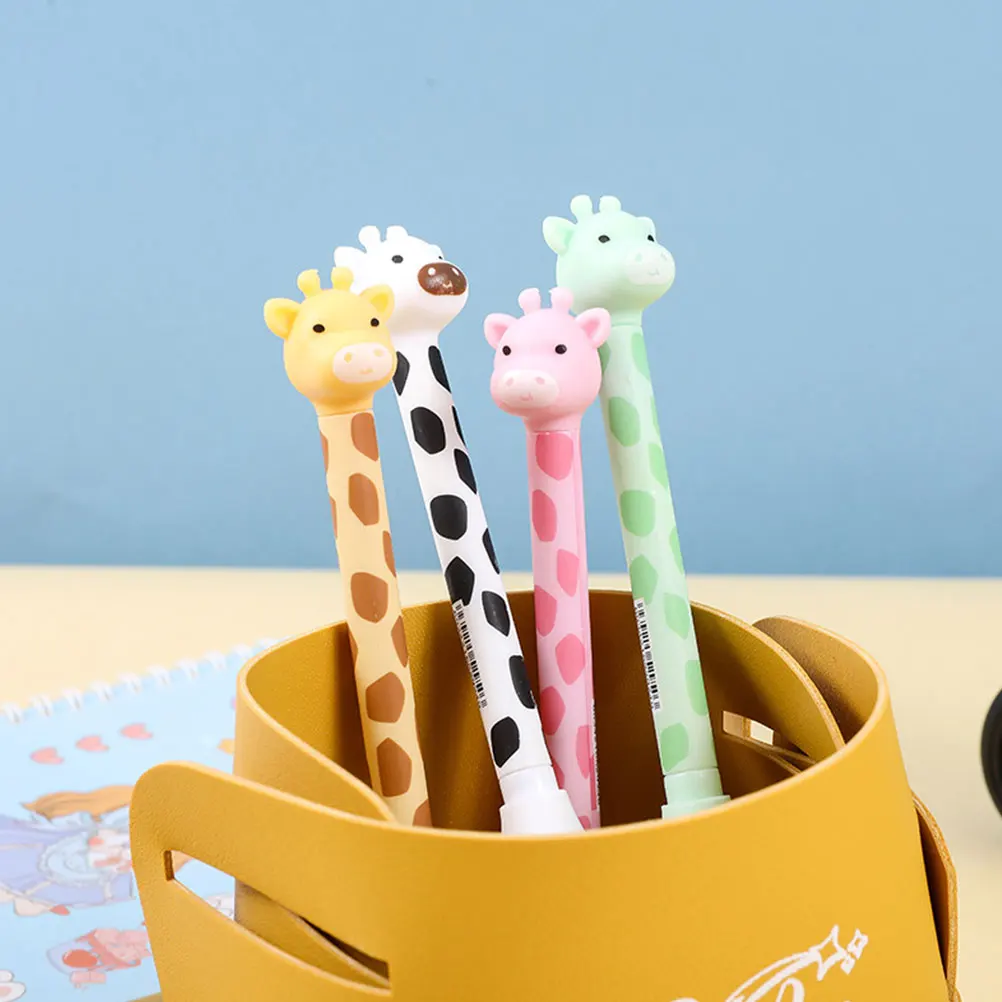 

12 Pcs Giraffe Gel Pens Cute Animal Design Comfortable Grip Writing Pens Students Gifts Office Use School Supplies