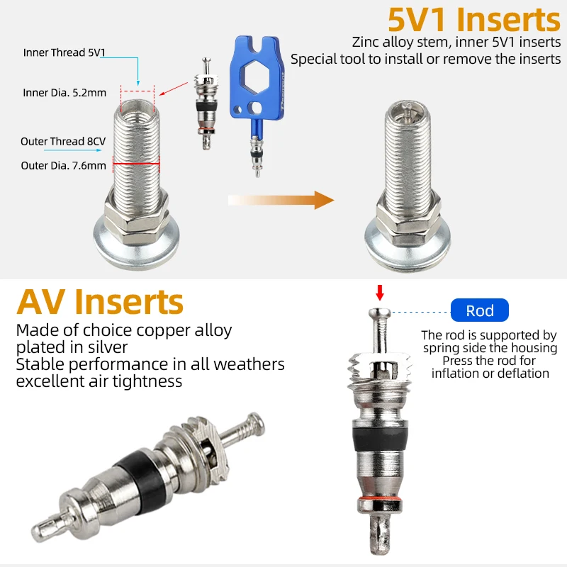 DV Nozzles for Dunlop Blitz Woods Valve Rubber Hose Core or EP2 Hose Free Plugs Bicycle Tire Tube British German Style Ventil view 4
